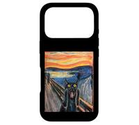Custodia per iPhone 17 Pro Il gatto nero urlo di Munch Edvard famoso dipinto divertente