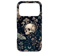 Custodia per iPhone 17 Pro Illustrazione botanica della falena del gufo del cranio celeste mistico scuro