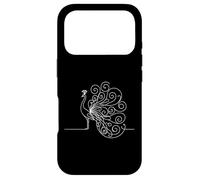 Custodia per iPhone 17 Pro Illustrazione elegante dell'uccello del disegno di arte della linea del pavone