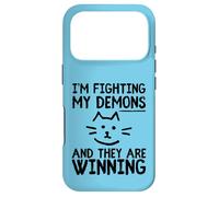 Custodia per iPhone 17 Pro Im Fighting My Demons And They Are Winning Funny Cat Meme