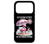 Custodia per iPhone 17 Pro Im Flocking Retired Not My Problem Anymore Flamingo Drinking