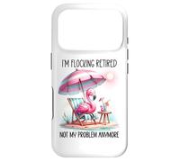 Custodia per iPhone 17 Pro Im Flocking Retired Not My Problem Anymore Flamingo Drinking