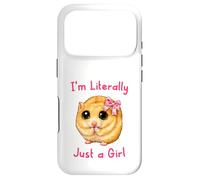Custodia per iPhone 17 Pro I'm Literally Just a Girl Cute Funny Hamster Big Eyes Meme