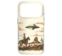 Custodia per iPhone 17 Pro Incontro Vintage tra Cowboy e Alieno nel Deserto
