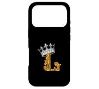 Custodia per iPhone 17 Pro Iniziale L di colore arancione + grafica arancione corona