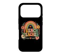 Custodia per iPhone 17 Pro Insegnante francese Retro Rainbow Language Educator Design