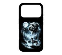 Custodia per iPhone 17 Pro Irish Wolfhound Howling to the Moon, cane retrò anni '90