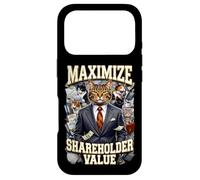 Custodia per iPhone 17 Pro Ironic Massimizza il valore degli azionisti Business Cats Finance Meme