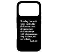 Custodia per iPhone 17 Pro Isaia 40:31 Montare con le ali mentre le aquile versetto della Bibbia pregano