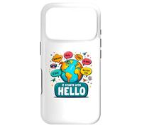Custodia per iPhone 17 Pro It Starts With Hello Friendship Inclusion Language Teacher