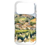 Custodia per iPhone 17 Pro Italia colline dipinto acquerello arte vintage toscana