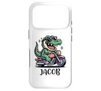 Custodia per iPhone 17 Pro Jacob Fun Alligator - Modellino di motocicletta per ragazzi con nome Jacob