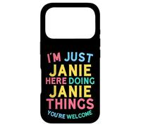 Custodia per iPhone 17 Pro Janie Here Doing Janie Cose Divertente Nome Janie