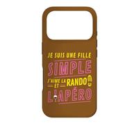 Custodia per iPhone 17 Pro Je suis une Fille Simple J'aime la Rando et l'Apéro