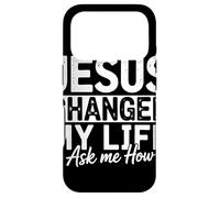 Custodia per iPhone 17 Pro Jesus Changed My Life Ask Me How Fede Evangelizzazione