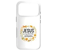 Custodia per iPhone 17 Pro Jesus Is My Favorite Season Fall Wreath Watercolor