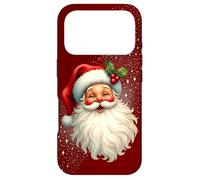 Custodia per iPhone 17 Pro Jolly Santa Claus Face, Holly & Sparkles - Festive Christmas