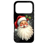 Custodia per iPhone 17 Pro Jolly Santa Claus Face, Holly & Sparkles - Festive Christmas