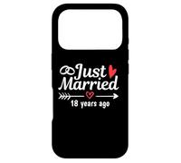 Custodia per iPhone 17 Pro Just Married 18 Anni fa Coppia divertente anniversario di matrimonio