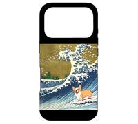 Custodia per iPhone 17 Pro Kawaii Cute Corgi on the Great Wave in Hokusai Style