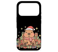 Custodia per iPhone 17 Pro Kawaii Happy Holiday Capybara in Cozy Christmas Style