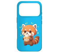 Custodia per iPhone 17 Pro Kawaii Red Panda Bamboo Cat Munching Felicemente
