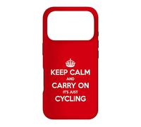 Custodia per iPhone 17 Pro Keep Calm and Carry On It's Just Cycling - Divertente