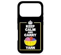 Custodia per iPhone 17 Pro Keep Calm and Carry Yarn Funny Knitting Design