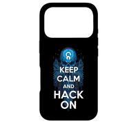 Custodia per iPhone 17 Pro Keep Calm And Hack On Hacker Skull Circuit Board