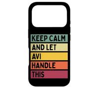 Custodia per iPhone 17 Pro Keep Calm And Let Avi Handle This Funny Custom Retro Citazione