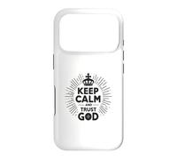 Custodia per iPhone 17 Pro Keep Calm and Trust God Messaggio cristiano ispiratore