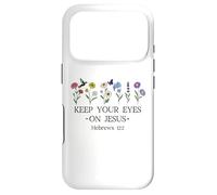 Custodia per iPhone 17 Pro Keep Your Eyes on Jesus Christian Bible Verse Hebrews 12:2