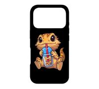 Custodia per iPhone 17 Pro Kids Girl Tiny Dinosaur Bubble Boba Tea Bearded Dragon Lover