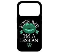 Custodia per iPhone 17 Pro Kiss Me I'm a Lesbian St Patricks Day Green Lips Les Pride