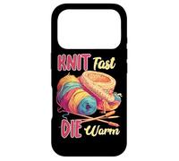 Custodia per iPhone 17 Pro Knit Fast, Die Warm Knitting Lover for Knitters