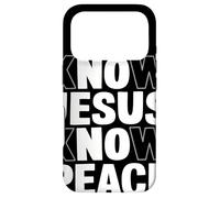 Custodia per iPhone 17 Pro Know Jesus Know Peace Frasi Fede Cristiana Spirituale
