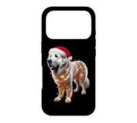 Custodia per iPhone 17 Pro Kuvasz, cappello di Babbo Natale con luci natalizie, per padroni di casa, amanti