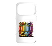Custodia per iPhone 17 Pro La diversità ci rende bellissimi libri arcobaleno fiori