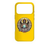 Custodia per iPhone 17 Pro La Santa Muerte in stile tatuaggio con mappamondo