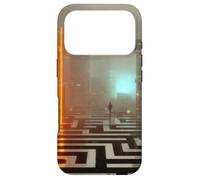 Custodia per iPhone 17 Pro La soglia al neon - Cyberpunk Dystopian City Art