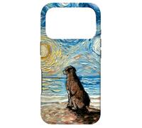 Custodia per iPhone 17 Pro Labrador Cioccolato Starry Night Beach Brown Lab Dog Aja Art