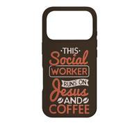 Custodia per iPhone 17 Pro Lavoro sociale Questo assistente sociale corre su Gesù e caffè