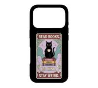 Custodia per iPhone 17 Pro Leggi libri, Sii gentile, Rimani strano - Caffè Cat Women Reading