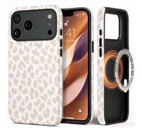 Custodia per iPhone 17 Pro Leo, per MagSafe, motivo leopardato, beige | Aesthetic - Custodia con stampa leopardata colorata, autunno, primavera, per donne, ragazze, signore, motivo leopardato