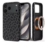 Custodia per iPhone 17 Pro Leo, per MagSafe, motivo leopardato, nero | Aesthetic - Custodia con stampa leopardata colorata, autunno, primavera, per donne, ragazze, signore, motivo leopardato