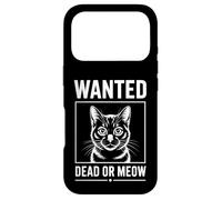 Custodia per iPhone 17 Pro Lettera a spina gatto Wanted Dead or Meow
