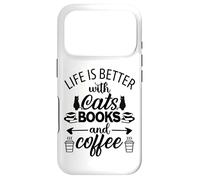Custodia per iPhone 17 Pro Life is Better with Cats & Books Coffee Black Cat Book Lover
