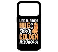 Custodia per iPhone 17 Pro Life Is Short Hug Your Golden Retriever