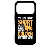 Custodia per iPhone 17 Pro Life Is Short Play With Your Golden Retriever