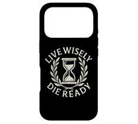 Custodia per iPhone 17 Pro Live Wisely Die Ready - Filosofia della clessidra stoica